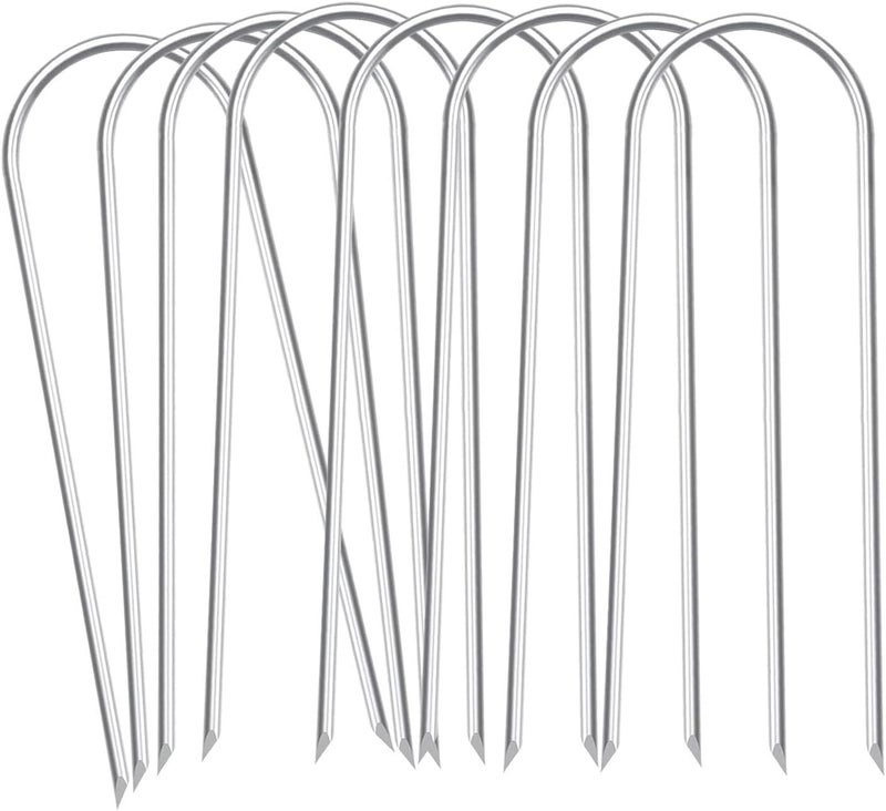 Zaijmlwwn Heavy Duty Trampoline Stakes Anchors High Wind Stakes U- Shaped Sharp Ends Ground Anchor Galvanized Steel 11.8inch Safety Stakes for Soccer, Tents and Garden Decorations - Image 1